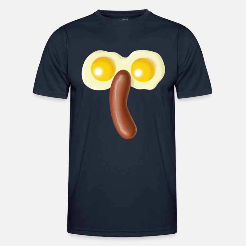 Spiegeleier und Würstchen - Männer Funktions-T-Shirt - Navy