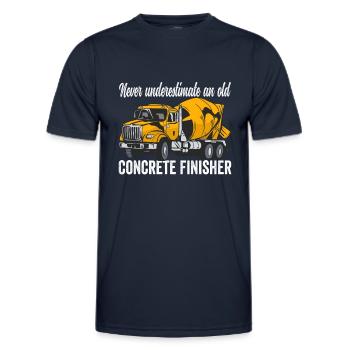 Concrete pavers Never underestimate concrete - Men's Functional T-Shirt - navy - Front - AI Model Male 178 dark (178cm)