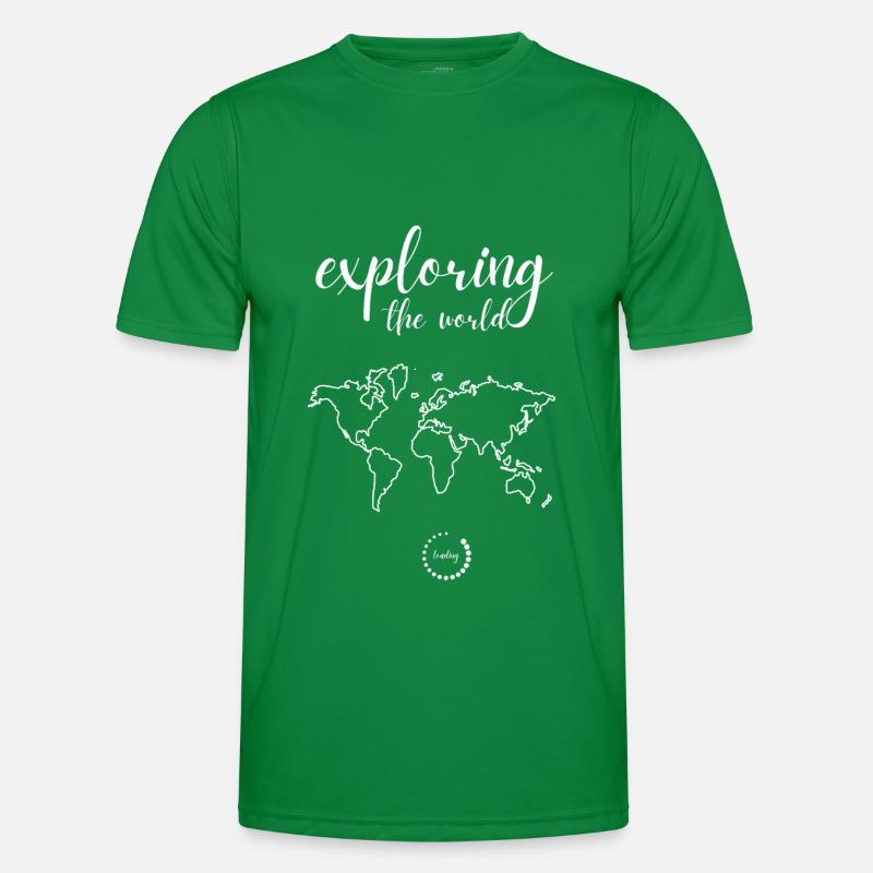 EXPLORING THE WORLD Geschenkidee Humor Reise Männer Funktions-T-Shirt