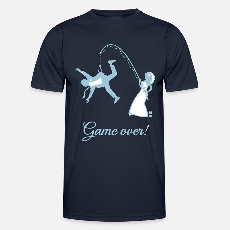 Game Over (Braut Angelt Ehemann / JGA) Männer Funktions-T-Shirt