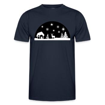 Winter, Weihnachten - Männer Funktions-T-Shirt - Navy - Vorne - AI Model Male 178 dark (178cm)