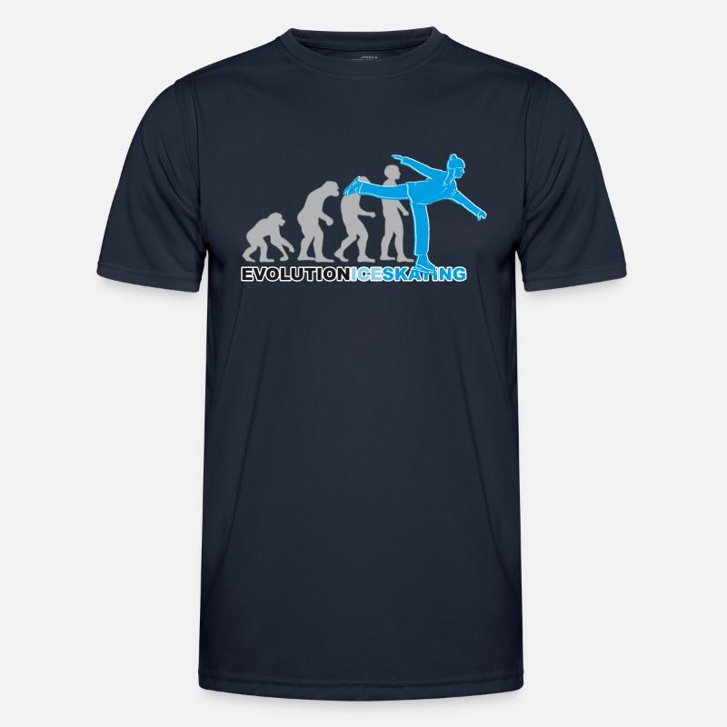 Evolution ice skating, Schlittschuh, Eislaufen - Männer Funktions-T-Shirt - Navy