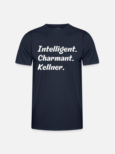 Intelligent. Charmant. Kellner - Männer Funktions-T-Shirt - Navy