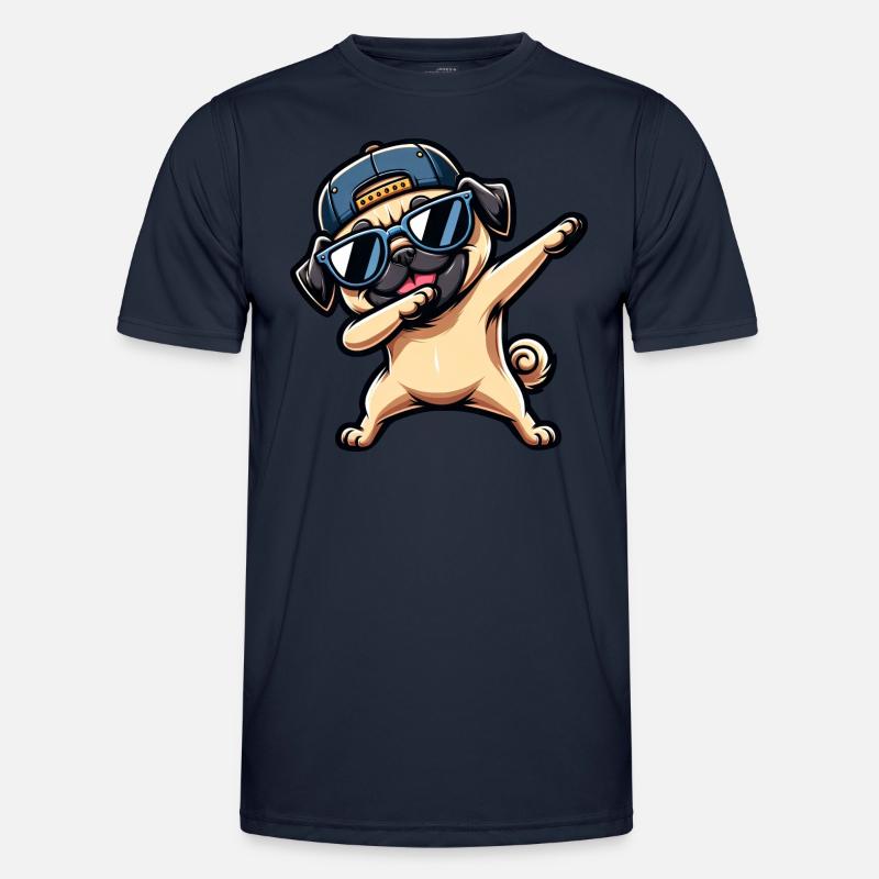 Cool Pug Dab Pose Funny - Men's Functional T-Shirt - navy