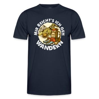 Mir reicht´s ich geh Wandern! Wander Funshirt - Männer Funktions-T-Shirt - Navy - Vorne - AI Model Male 178 dark (178cm)