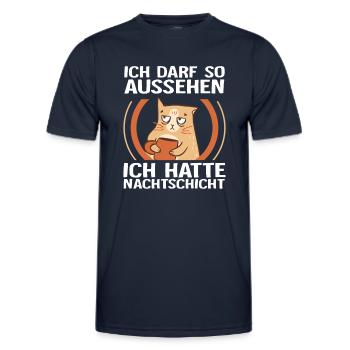 Nachtschicht, Schichtdienst, Nachtdienst, Funshirt - Männer Funktions-T-Shirt - Navy - Vorne - AI Model Male 178 dark (178cm)