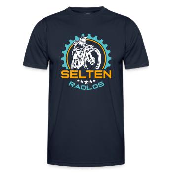Coole Fahrrad und Mountainbike Geschenke MTB - Männer Funktions-T-Shirt - Navy - Vorne - AI Model Male 178 dark (178cm)