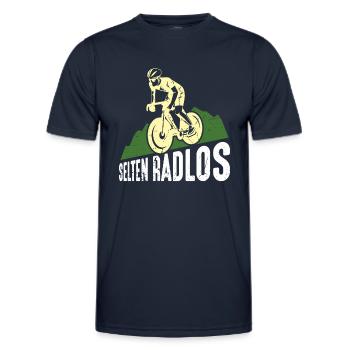 Coole Fahrrad und Mountainbike Geschenke MTB - Männer Funktions-T-Shirt - Navy - Vorne - AI Model Male 178 dark (178cm)