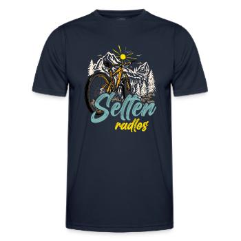 Coole Fahrrad und Mountainbike Geschenke MTB - Männer Funktions-T-Shirt - Navy - Vorne - AI Model Male 178 dark (178cm)