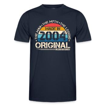 2004 Vintage Born Man Myth Legend - T-shirt sport Homme - bleu marine - Devant - AI Model Male 178 dark (178cm)