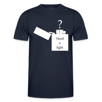 Lighter - picture with lettering - Men's Functional T-Shirt - navy - Front - AI Model Male 178 dark (178cm)