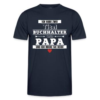 Ich habe zwei Titel Buchhalter und Papa - Männer Funktions-T-Shirt - Navy - Vorne - AI Model Male 178 dark (178cm)