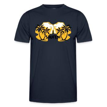Saufen! - Männer Funktions-T-Shirt - Navy - Vorne - AI Model Male 178 dark (178cm)
