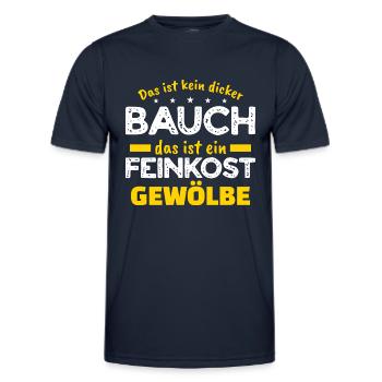 Dicker Bauch, Feinkostgewölbe, Feinschmecker, Fun - Männer Funktions-T-Shirt - Navy - Vorne - AI Model Male 178 dark (178cm)