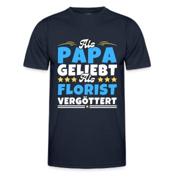 Als Papa geliebt, als Florist vergöttert - Männer Funktions-T-Shirt - Navy - Vorne - AI Model Male 178 dark (178cm)