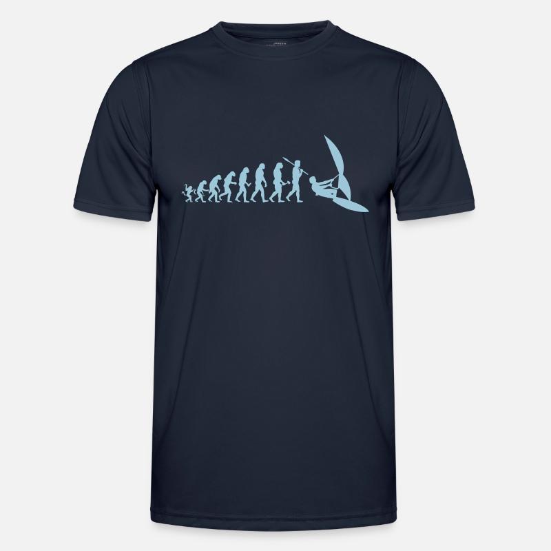 Evolution Windsurfer Silhouette Geschenk Shirt - Männer Funktions-T-Shirt - Navy
