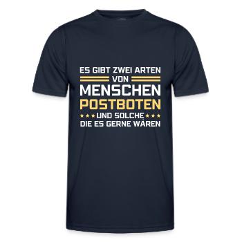 Es gibt zwei Arten von Menschen - Postboten - Männer Funktions-T-Shirt - Navy - Vorne - AI Model Male 178 dark (178cm)