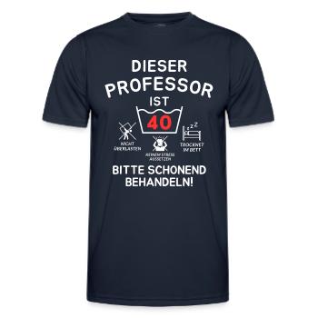 Dieser Professor ist 40. Schonend behandeln - Männer Funktions-T-Shirt - Navy - Vorne - AI Model Male 178 dark (178cm)