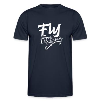 Fly fishing fly fishing angler fishing fly - Men's Functional T-Shirt - navy - Front - AI Model Male 178 dark (178cm)