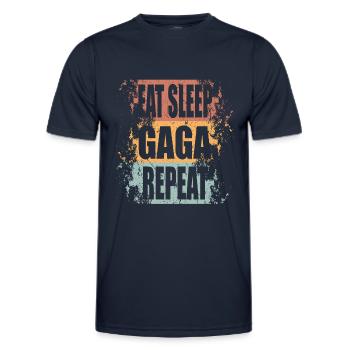 Gaga Ball Manger dormir Répéter - T-shirt sport Homme - bleu marine - Devant - AI Model Male 178 dark (178cm)