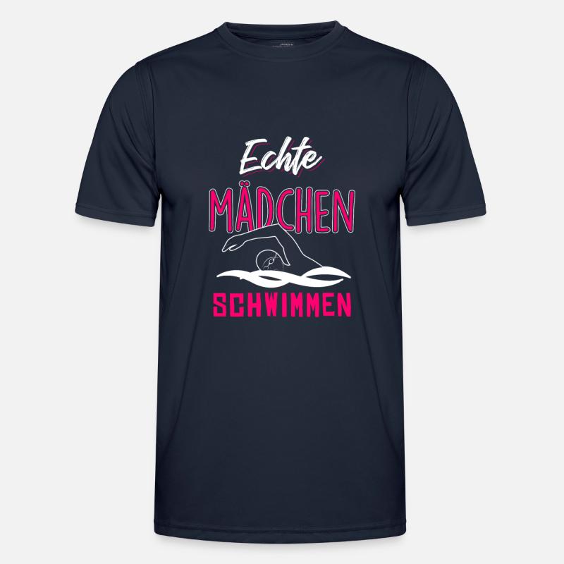Echte Mädchen schwimmen Männer Funktions-T-Shirt