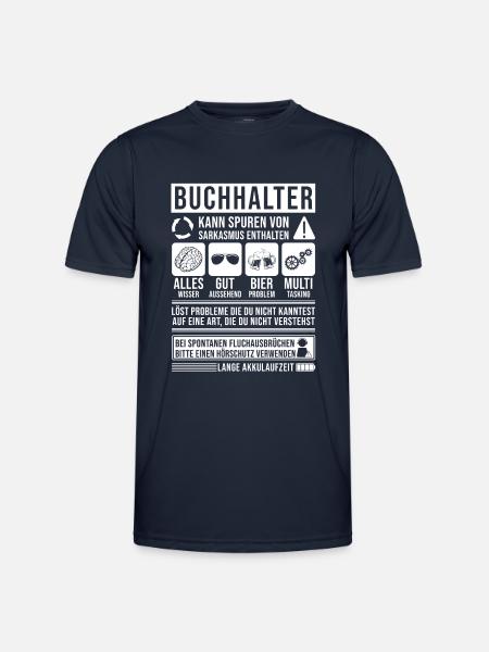 Buchhalter Spruch lustig - Männer Funktions-T-Shirt - Navy