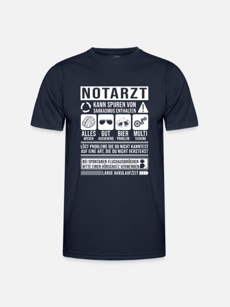 Notarzt Spruch lustig - Männer Funktions-T-Shirt - Navy
