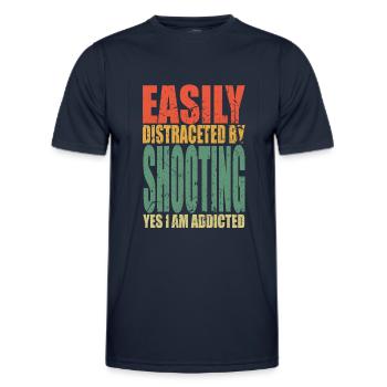 Shooting Spruch lustig - Männer Funktions-T-Shirt - Navy - Vorne - AI Model Male 178 dark (178cm)