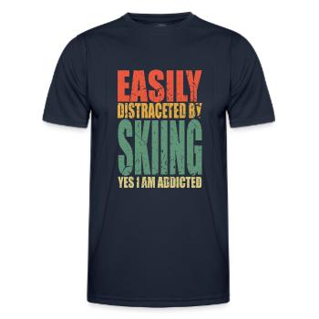 Skiløb siger sjovt - Funktionsshirt til herrer - marineblå - Foran - AI Model Male 178 dark (178cm)