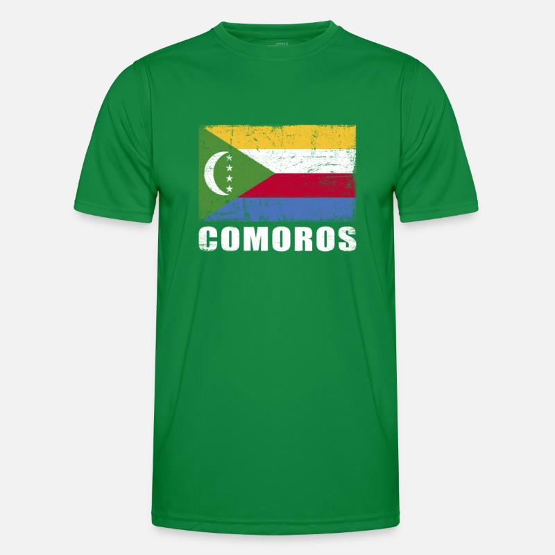 Drapeau des Comores Grunge Drapeau des Comores T-shirt sport Homme