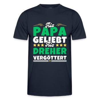 Als Papa geliebt, als Dreher vergöttert - Männer Funktions-T-Shirt - Navy - Vorne - AI Model Male 178 dark (178cm)
