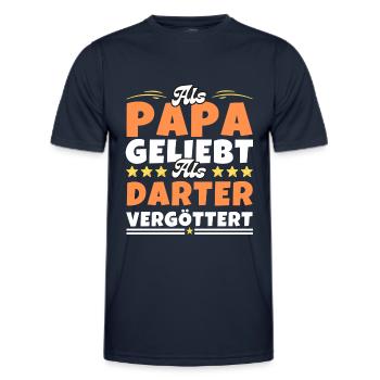 Als Papa geliebt, als Darter vergöttert - Männer Funktions-T-Shirt - Navy - Vorne - AI Model Male 178 dark (178cm)