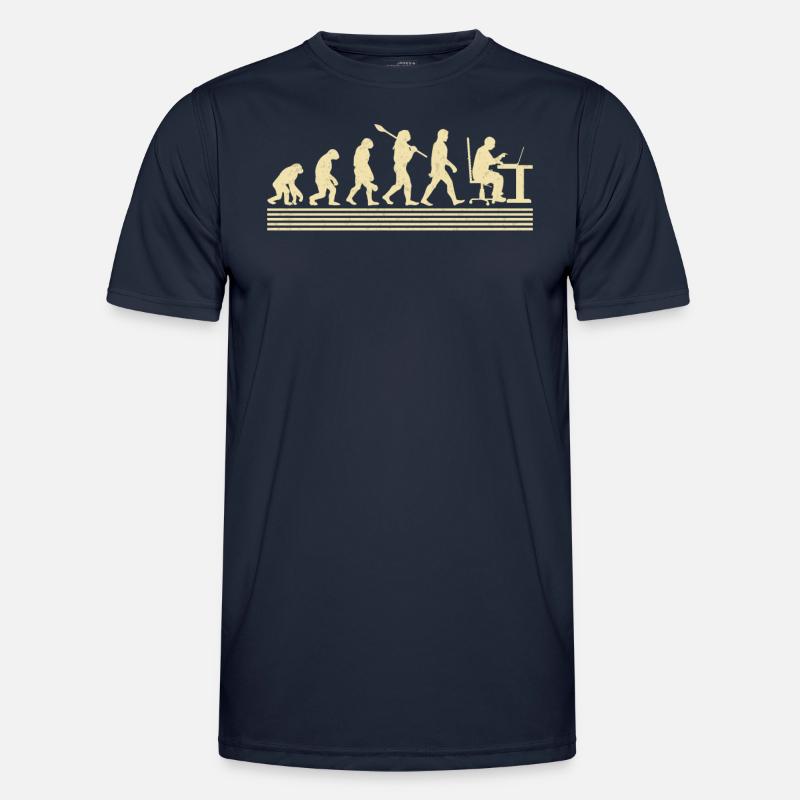 Evolution Des Computerprogrammierers - Männer Funktions-T-Shirt - Navy