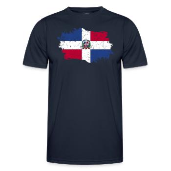 Dominikanische Republik Flagge - Männer Funktions-T-Shirt - Navy - Vorne - AI Model Male 178 dark (178cm)