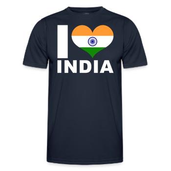 Ich liebe Indien Herz Flagge Indien - Männer Funktions-T-Shirt - Navy - Vorne - AI Model Male 178 dark (178cm)