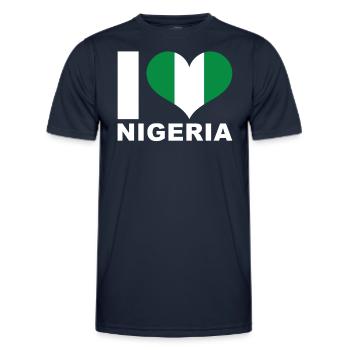 Ich liebe Nigeria Herz Flagge Nigeria - Männer Funktions-T-Shirt - Navy - Vorne - AI Model Male 178 dark (178cm)