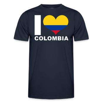 Ich liebe Kolumbien Herz Flagge Kolumbien - Männer Funktions-T-Shirt - Navy - Vorne - AI Model Male 178 dark (178cm)