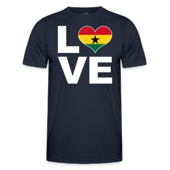 Ich liebe Ghana Herz Flagge Ghana - Männer Funktions-T-Shirt - Navy - Vorne - AI Model Male 178 dark (178cm)