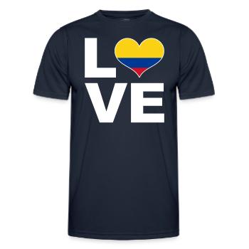Ich liebe Kolumbien Herz Flagge Kolumbien - Männer Funktions-T-Shirt - Navy - Vorne - AI Model Male 178 dark (178cm)