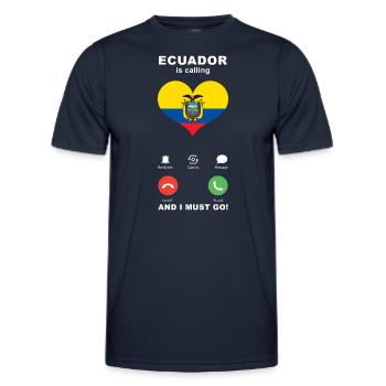 Ecuador is calling Ecuador Heart Souvenir - Men's Functional T-Shirt - navy - Front - AI Model Male 178 dark (178cm)