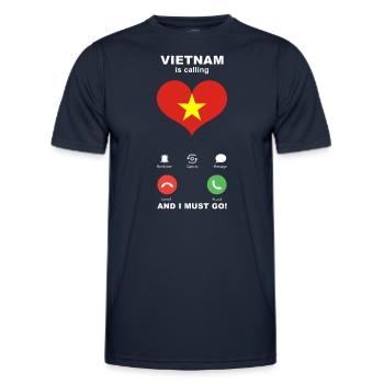 Vietnam is calling Vietnam Heart Souvenir - Men's Functional T-Shirt - navy - Front - AI Model Male 178 dark (178cm)
