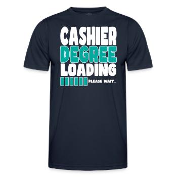 Le caissier invite à la formation - T-shirt sport Homme - bleu marine - Devant - AI Model Male 178 dark (178cm)