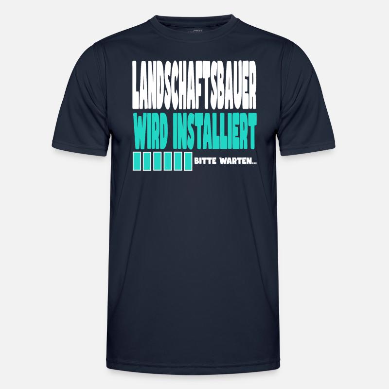 Landschaftsbauer wird installiert - Männer Funktions-T-Shirt - Navy