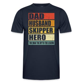 Father Husband Skipper Hero - Men's Functional T-Shirt - navy - Front - AI Model Male 178 dark (178cm)