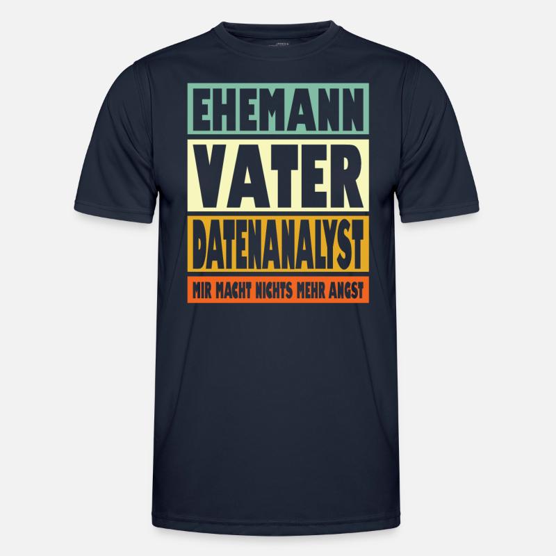 Datenanalyst Vater Ehemann Held - Männer Funktions-T-Shirt - Navy