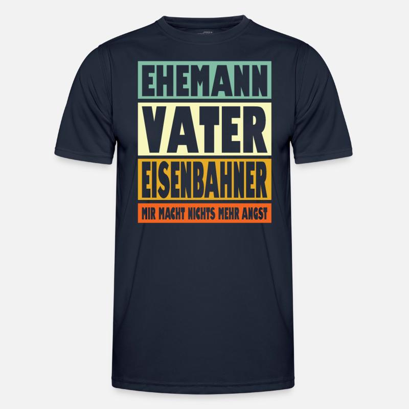 Eisenbahner Vater Ehemann Held - Männer Funktions-T-Shirt - Navy