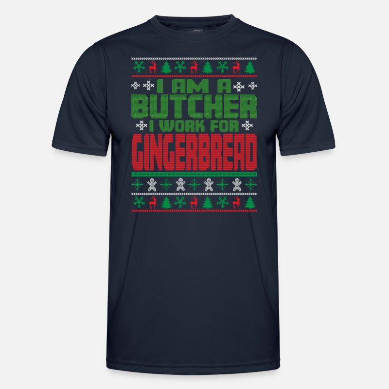 Dicton de Noël de boucher T-shirt sport Homme
