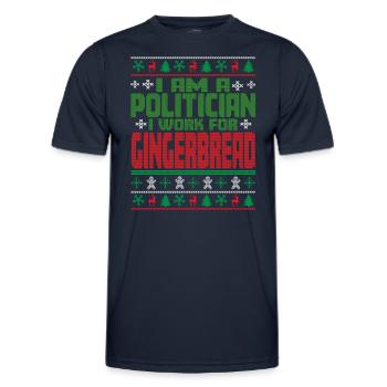 Politician Christmas Saying - Men's Functional T-Shirt - navy - Front - AI Model Male 178 dark (178cm)