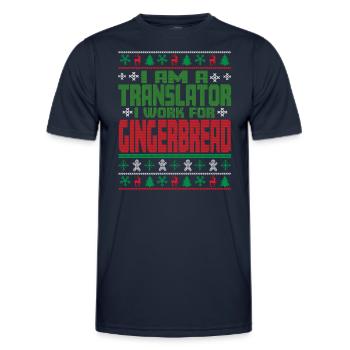 Translator Christmas Saying - Men's Functional T-Shirt - navy - Front - AI Model Male 178 dark (178cm)