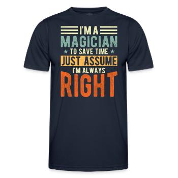 Zauberer - Männer Funktions-T-Shirt - Navy - Vorne - AI Model Male 178 dark (178cm)